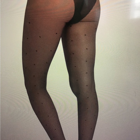 Black tights by CHANGE w/dots - Picture 5 of 5